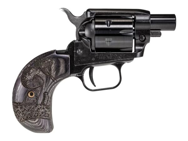 Heritage Barkeep Boot Custom Wood Burnt Snake Handgun 22 LR 6rd Magazine 1.68" Barrel Black