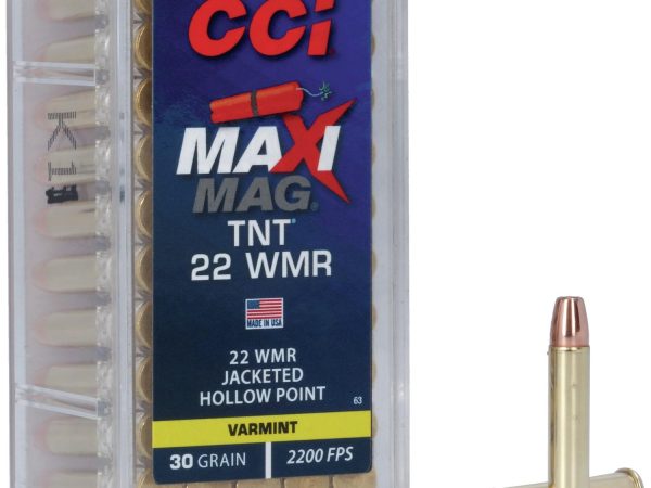 CCI Maxi-Mag TNT Rimfire Ammunition .22 WMR 30 gr HP 2200 fps 50/ct