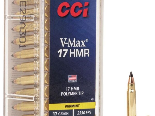 CCI Rimfire Ammunition .17 HMR 17 gr VMax 2550 fps 50/ct