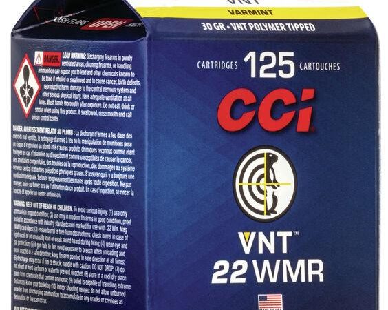 CCI Varmint Rimfire Ammunition .22 WMR 30 gr VNT 2200 fps 125/ct