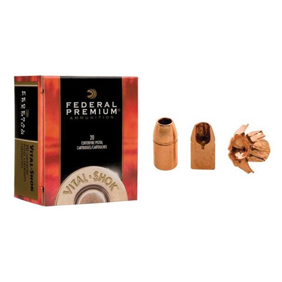 Federal Premium Vital-Shok Handgun Ammunition .44 Mag 225 gr BXP 1280 fps 20/box