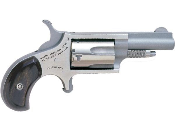 NAA 22LLR Mini Revolver Handgun .22 LR 5rd Capacity 1.625" Barrel Silver with Wood Grip