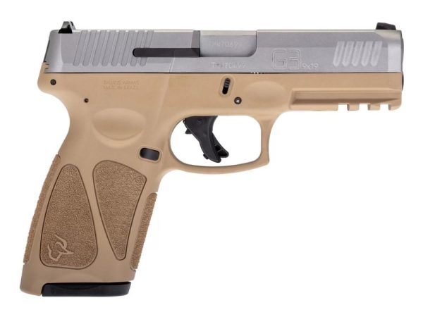 Taurus G3 Full Size Handgun 9mm Luger 17/rd 4" Barrel Stainless Steel and Tan with Steel Sights