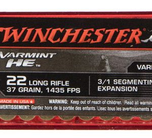 Winchester Ammo S22LRFSP Varmint HE  22 LR 37 gr 3/1 Segmenting Expansion 50 Per Box/ 20 Case