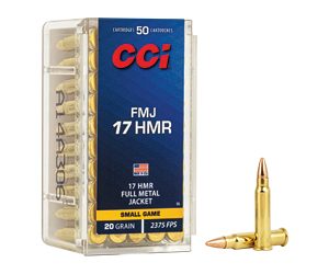 CCI 0055 Gamepoint Rimfire 17 HMR 20 gr Full Metal Jacket 50 Per Box/ 40 Case
