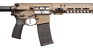 Patriot Ordnance Factory 01803 Minuteman Direct Impingement 5.56x45mm NATO 30+1 10.50" Black Nitride Barrel, Patriot Brown Rec, Black Buffer Tube Stock & Grip