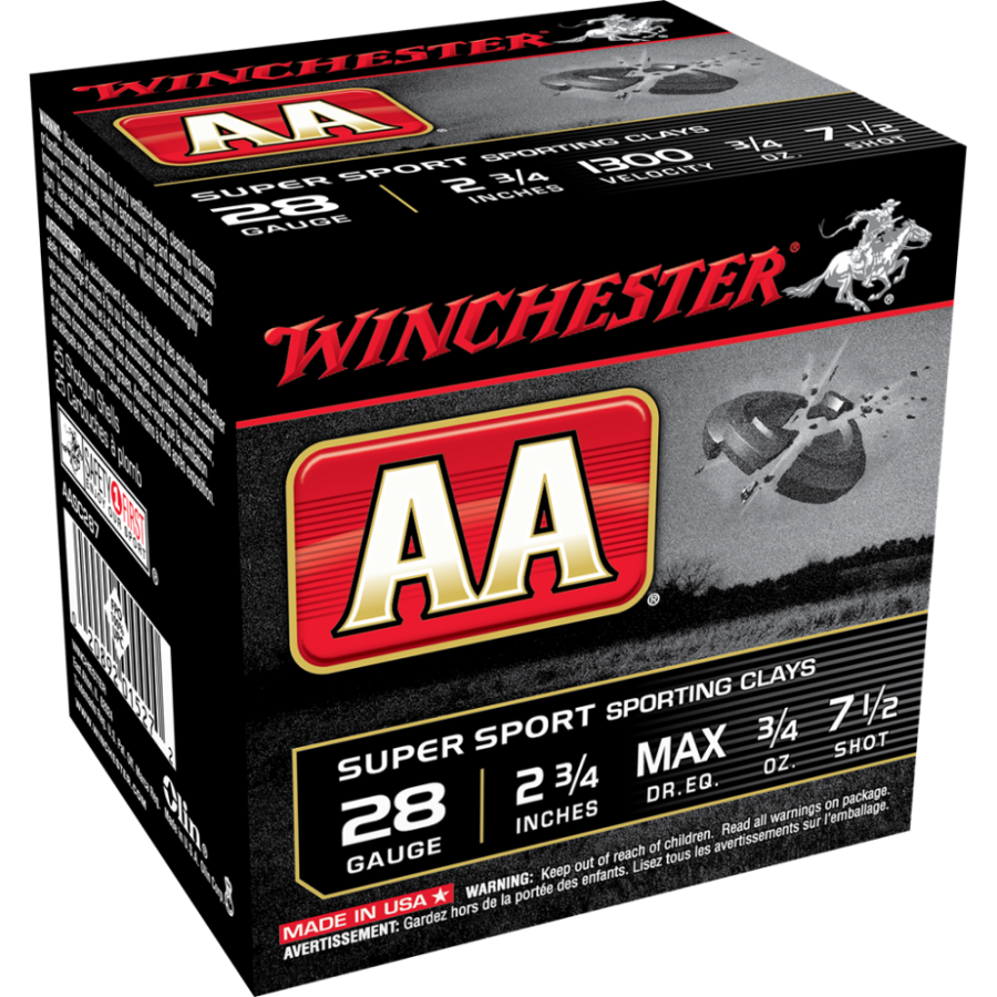 Winchester AA Super Sport 28 ga 2-3/4" MAX 3/4 oz #7.5 1300 fps - 25/ct