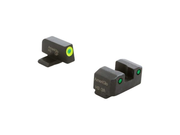Ameriglo Trooper Tritium Handgun Sight Set for Springfield XD Green Rear Green with Lumigreen Front