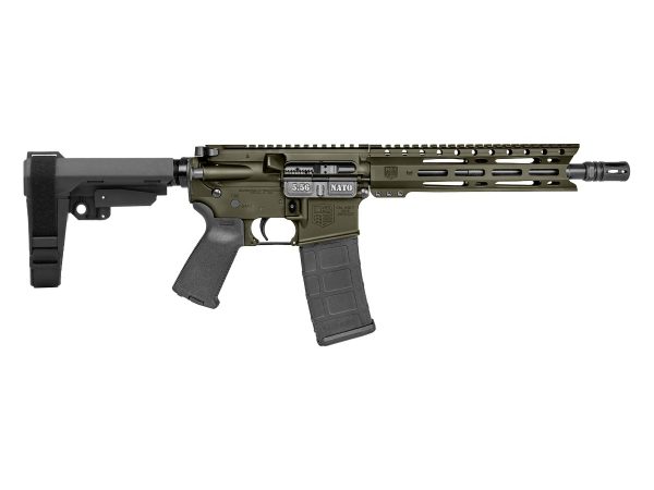 Diamondback Firearms Carbon DB-15 5.56 NATO Semi-Auto Pistol - OD Green | 10" Threaded Barrel | SBA3 Arm Brace |1x30rd Mag