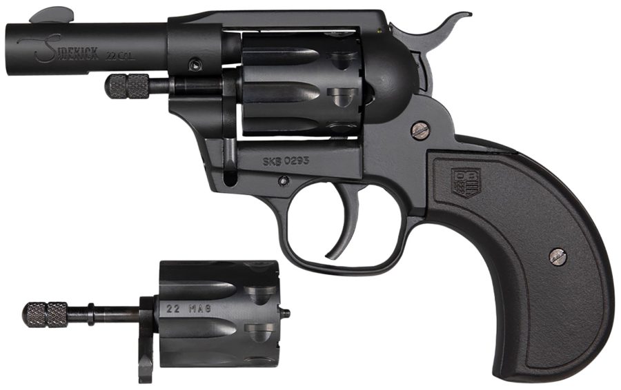 Diamondback DB0600A001 Sidekick Dual Cylinder 22 LR/22 Mag 9 Shot 3" Black Cerakote Steel Barrel & Cylinder, Zinc Alloy Frame, Black Birdshead Polymer Grip, Hammer Safety, Exposed Hammer