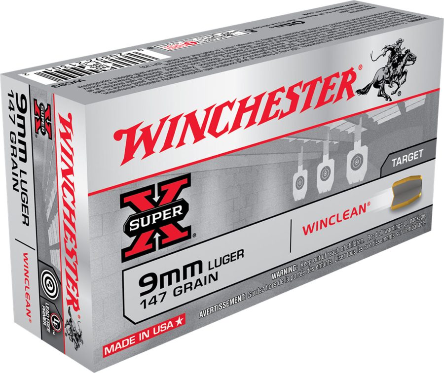 Winchester Ammo WC93 Super X  9mmLuger 147gr Winclean Brass Enclosed Base 50 Per Box/10 Case