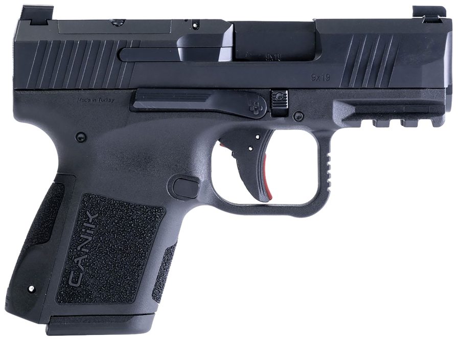 Canik HG7651N Mete MC9 9mm Luger 10+1 3.18" Black Steel Barrel, Tennifer w/Black Cerakote Optic Ready/Serrated Slide, Black Polymer Frame w/Picatinny Rail, Black Polymer Grips