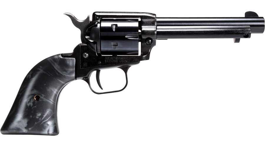 Heritage Mfg RR22B4BP Rough Rider  22 LR 6 Shot, 4.75" Black Oxide Steel Barrel, Black Oxide Zinc Alloy Frame, Black Oxide Cylinder, Black Pearl Grip, Manual Safety, Exposed Hammer
