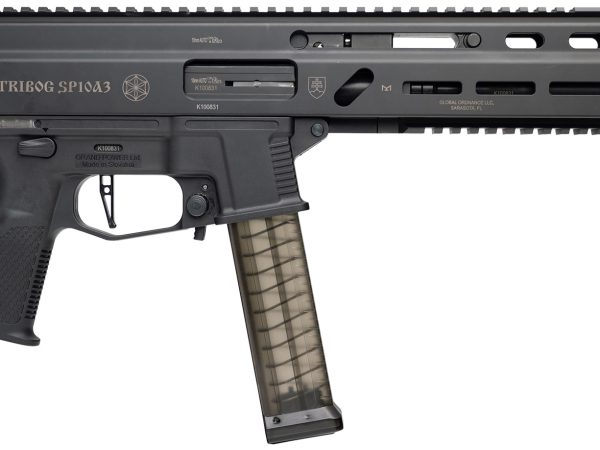 Grand Power 810091157152 SP10A3 Stribog 10mm Auto 20+1 8" Black Threaded Barrel, Black Aluminum Picatinny Rail Receiver, Black Polymer Grip, Thread Protector