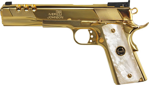 IVER JOHNSON EAGLE XL PORTED - 10MM 6" 24K GOLD WHITE PEARL - Image 2