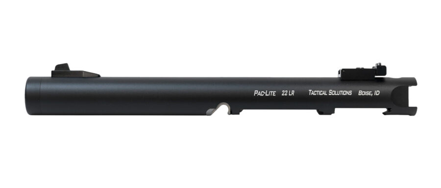 Tactical Solutions PLIV6TEMBNF Pac-Lite Barrel 22 LR 6" Threaded, Drilled & Tapped, Adj. Sights, Black Anodized for Ruger Mark IV & IV 22/45