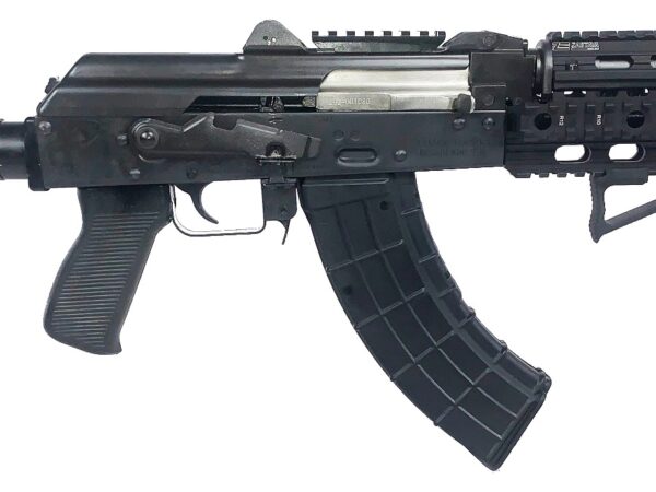 Zastava ZPAP92 AK-47 Pistol BULGED TRUNNION 1.5MM RECEIVER - Black | 7.62x39 | 10" Chrome Lined Barrel | Quad Rail | Night Brake | Angled Foregrip | SBA3 Arm Brace