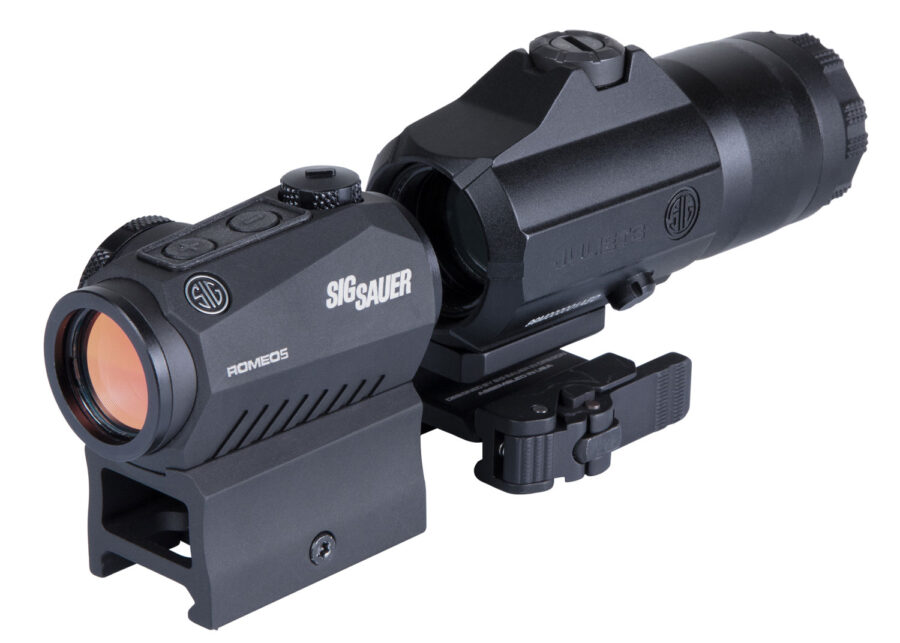 Sig Sauer Electro-Optics SORJ53101 Romeo5 and Juliet3 Combo Kit Black 1x/3x 24 mm/24 mm 2 MOA Red Dot