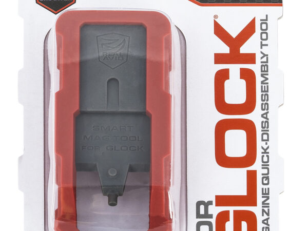Real Avid AVGLOCKMT Smart Mag Tool  Compatible w/Glock, Gray/Red Plastic