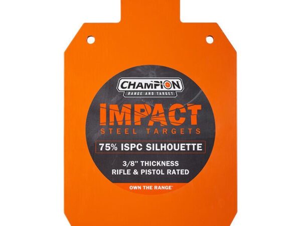 Champion Impact Steel Silhouette Target 75% IPSC Rifle Rated Orange