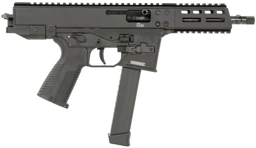 B&T Firearms 450002G GHM  9mm Luger 33+1 6.90", Tri-Lug Threaded Muzzle, Black, No Brace, Polymer Grips, Ambi Controls (Glock Mag Compatible)