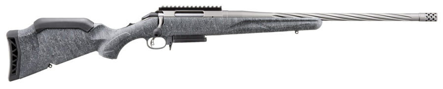 Ruger 46912 American Rifle Gen II Full Size 6mm Creedmoor 3+1  20" Cobalt Cerakote Threaded Barrel, Picatinny Rail Steel Receiver, Gray Splatter Adjustable Synthetic Stock