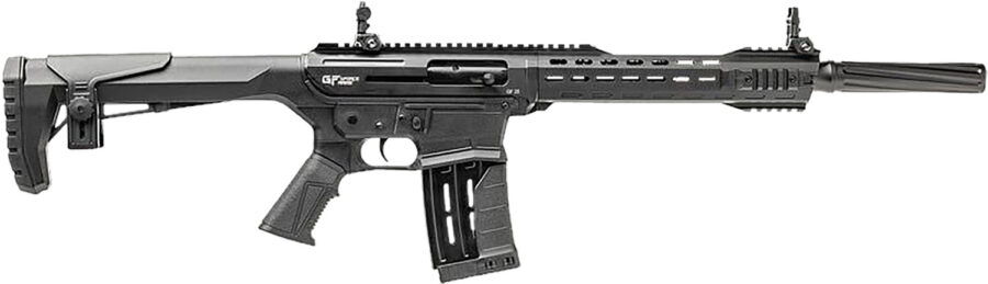 Gforce Arms GF251220 GF25  12 Gauge Semi-Auto 3" 5+1 20" Black Cerakote Spiral Threaded Barrel, Black Cerakote Picatinny Rail Aluminum Receiver, Black Adjustable Synthetic Stock  w/Black Rubber Grip