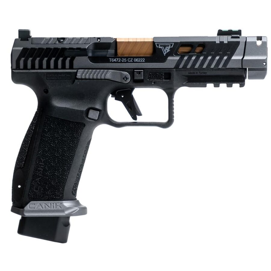 Canik TTI Combat Handgun 9mm Luger 18rd Magazines (2) 4.6" Ported Gold Barrel Smoke