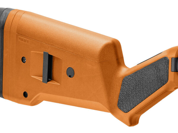 Magpul MAG490-ORG SGA Shotgun Stock Orange Synthetic for Mossberg 500, 590, 590A1 Ambidextrous Hand
