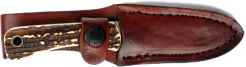 UNCLE HENRY KNIFE NEXT GEN - STAGLON 3.1" CAPER W/LTHR SHTH - Image 2