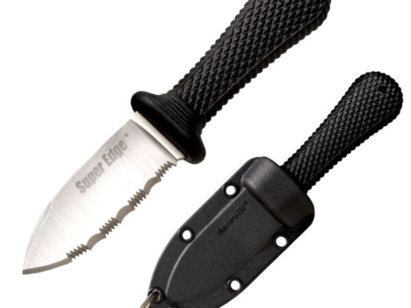 Cold Steel 42SS Super Edge 2" Fixed Part Serrated Japanese AUS-8A SS Blade/ Black Kray-Ex Handle Includes Sheath