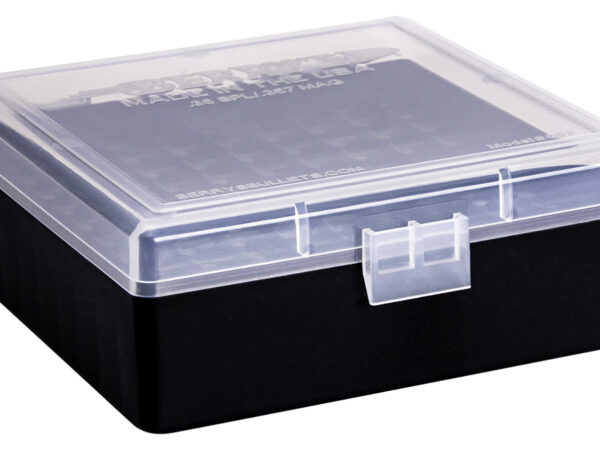 Berry's 15382 Ammo Box 38Special/357Mag Clear/Black Plastic 100rd