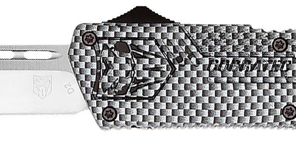 CobraTec Knives CFCTLWTNS Lightweight  3.25" OTF Tanto Plain D2 Steel Blade/Carbon Fiber Aluminum Handle Includes Pocket Clip