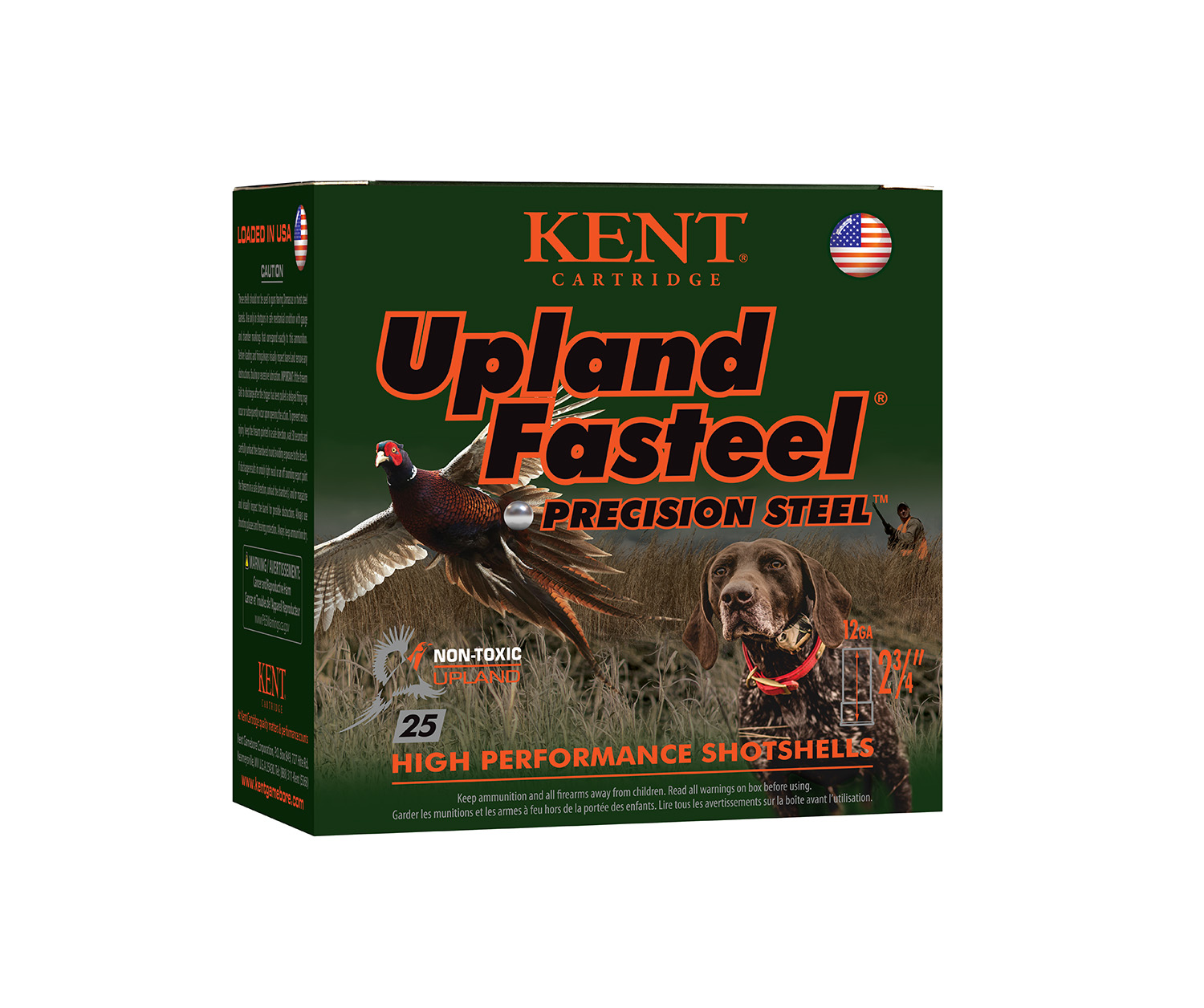 Kent Cartridge K122US325 Upland Fasteel 12Gauge 2.75" 1 1/8oz 5Shot 25 Per Box/10 Case