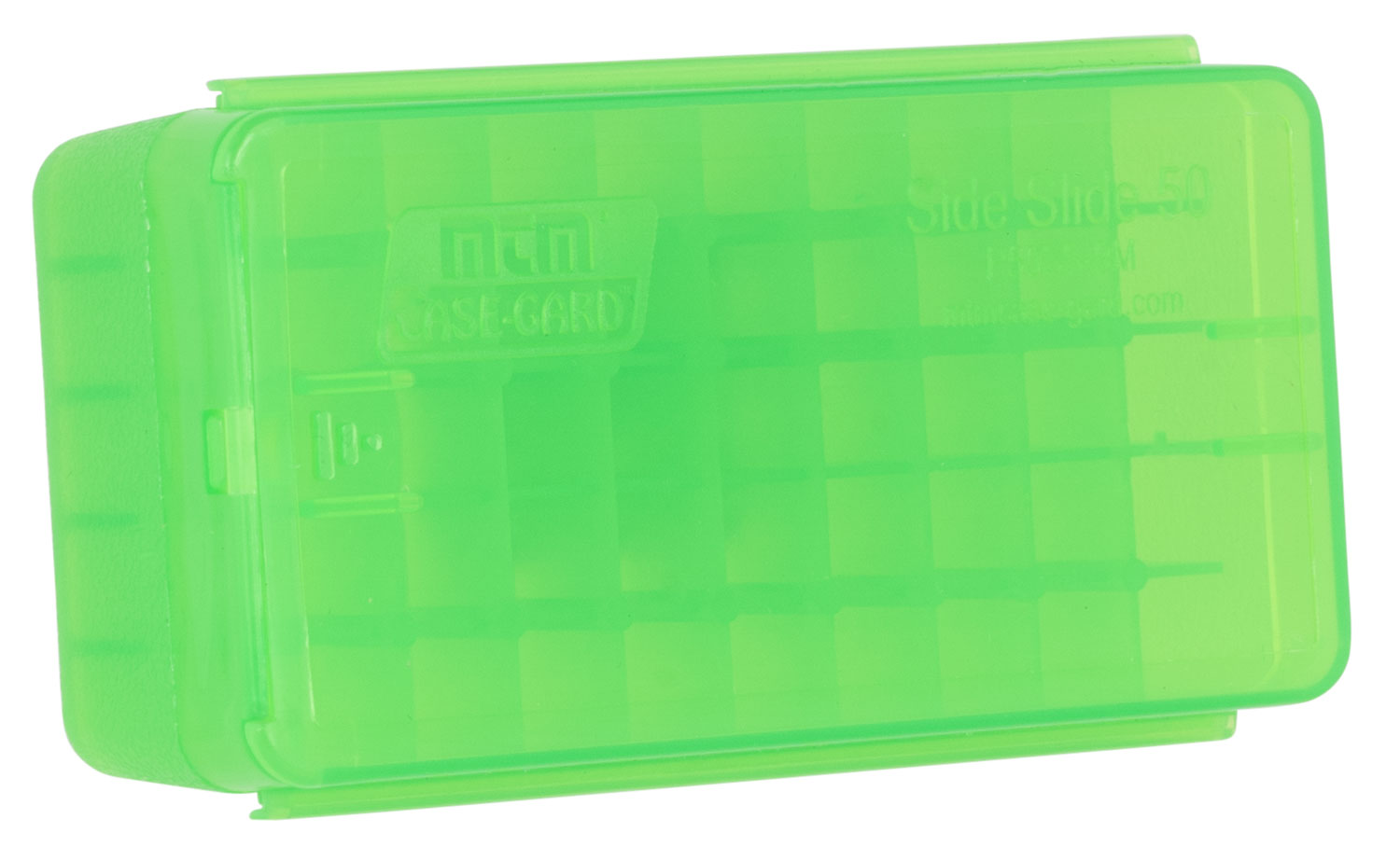 MTM Case-Gard P50SS9M16 Side-Slide Ammo Box Multi-Caliber Handgun Clear Green Plastic 50rd