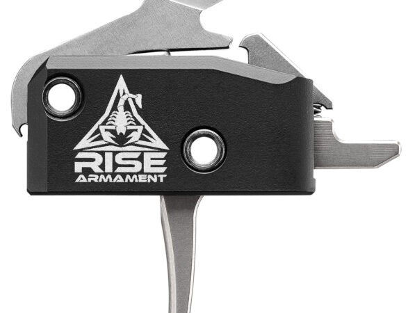 Rise Armament RA434SLVRAWP RA-434 High Performance Single-Stage Flat Trigger with 3.50 lbs Draw Weight & Black/Silver Finish for AR-Platform