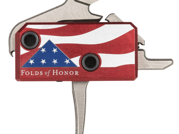 Rise Armament RA13FOLDSPT The Patriot High Performance Single-Stage Flat Trigger with 3.50 lbs Draw Weight & Silver/Red/White/Blue Finish for AR-Platform Right