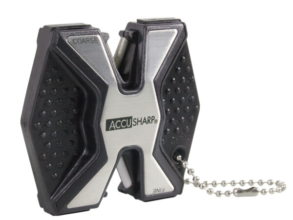AccuSharp 017C Diamond Pro 2-Step Sharpener Hand Held Fine/Coarse Diamond, Ceramic Sharpener Black/White Aluminum