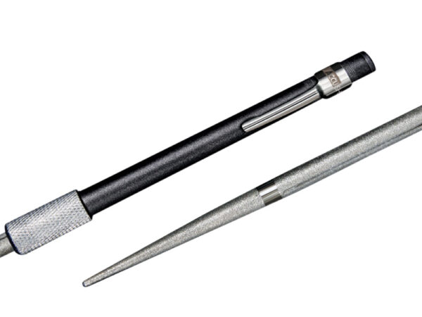 AccuSharp 030C Rod Sharpener Hand Held Diamond Sharpener Black Overmolded Rubber Handle Steel