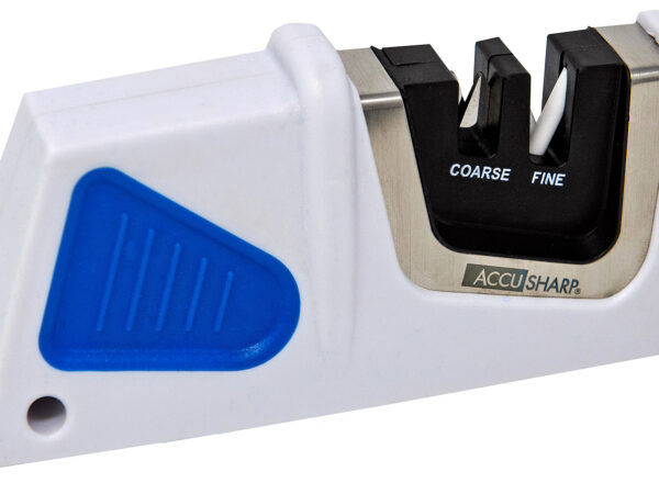 AccuSharp 080C Pull-Through Sharpener Fine Diamond Tungsten Carbine Sharpener Plastic Handle Blue/White
