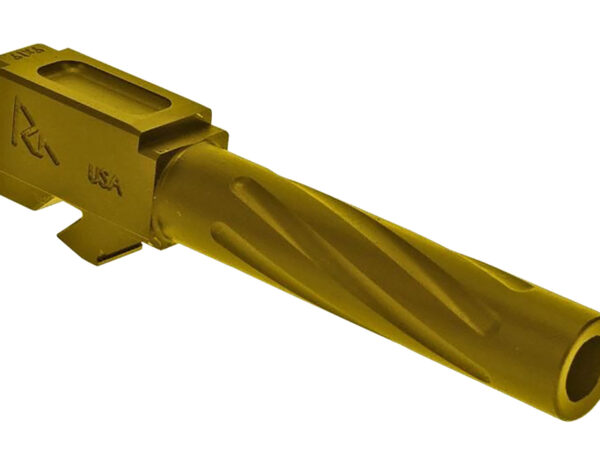 Rival Arms RA20G201E Precision V1 Match Grade 9mm Luger Compatible w/Glock 19 Gen3-4, 4.02" Fluted Gold PVD Stainless Steel
