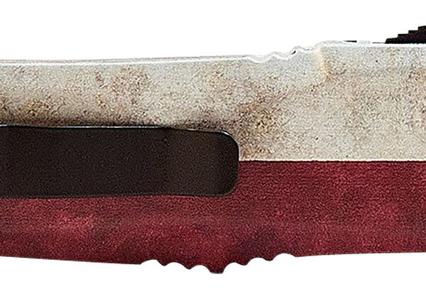 Templar Knife LCAP331 Gen II Captain Large 3.50" OTF Drop Point Plain Black Oxide Stonewashed 440C SS Blade, 5.25" Red/White/Blue w/Star Aluminum Handle Glass Breaker