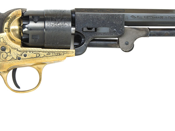 Traditions FR185118 1851 Navy Break Open 44 Cal #11 Percussion 7.50" 6 Shot Brass Engraved Frame Blued Engraved Barrel Blued Cylinder Walnut Grip