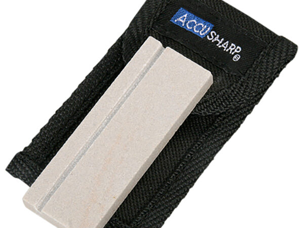 AccuSharp 024C Pocket Stone  Natural Arkansas Stone Sharpener White Includes Belt Carry Pouch