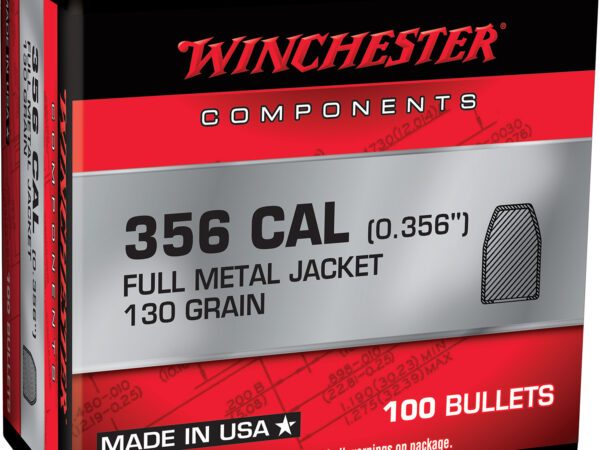 Winchester Ammo WB38MC130X Centerfire Handgun Reloading 38Cal 130gr Full Metal Jacket 100 Per Box/10 Case