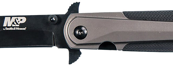 Smith & Wesson Knives 1085899 M&P Tactical Stiletto 4" Folding Spear Point Plain Stainless Steel Blade FRN Black/FDE Includes Pocket Clip