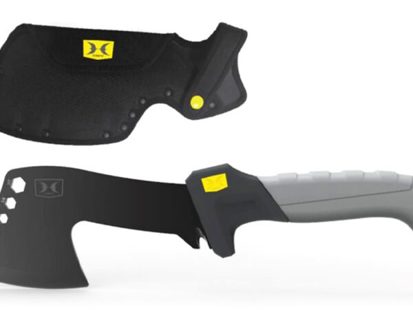 Hawk HWKHATCH Hatchet  2.50" Stainless Steel Axe Style Blade w/Black TiNi Finish, Black/Gray GRN w/Rubber Overlay Handle, 9.46" Long