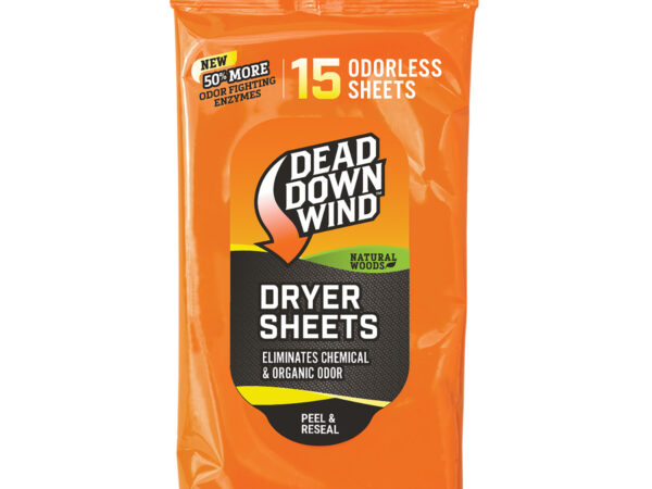 Dead Down Wind 11913 Dryer Sheets  Cover Scent Natural Woods Scent Dryer Sheet 15 Per Pkg