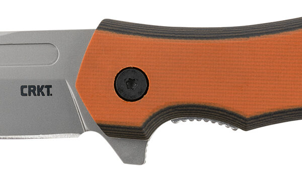 CRKT 2372 Fawkes 2.74" Folding Clip Point Plain Bead Blasted 4116 Stainless Steel Blade/ Black/Orange G10 Handle Includes Pocket Clip