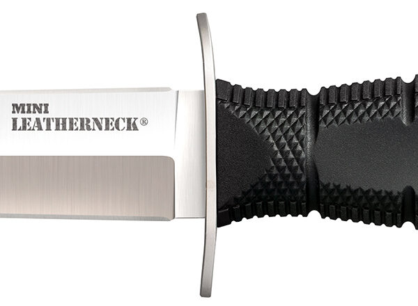 Cold Steel CS39LSAC Leatherneck Double Edge Mini 3.50" Fixed Plain 8Cr13MoV SS Blade/3.25" Black Deep Checkered w/Double Quillon Guard Kray-Ex Handle Includes Sheath